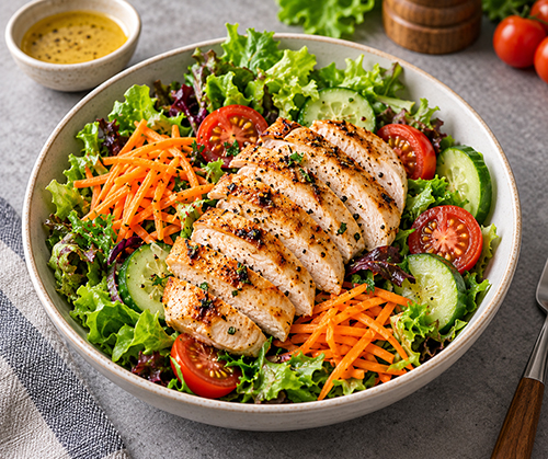 Salad ức gà áp chảo rau củ