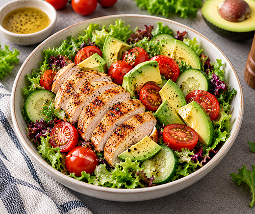 Salad ức gà bơ cà chua