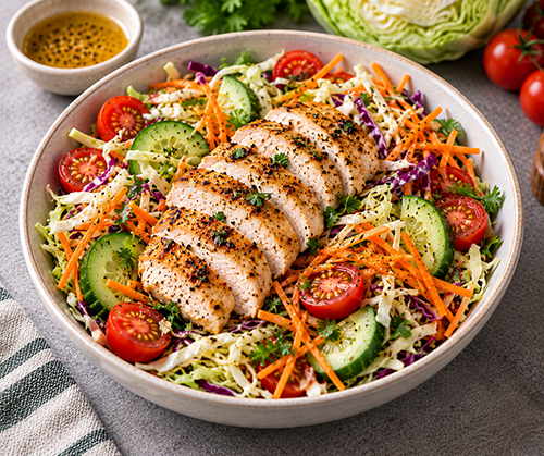 Salad ức gà bắp cải cà rốt