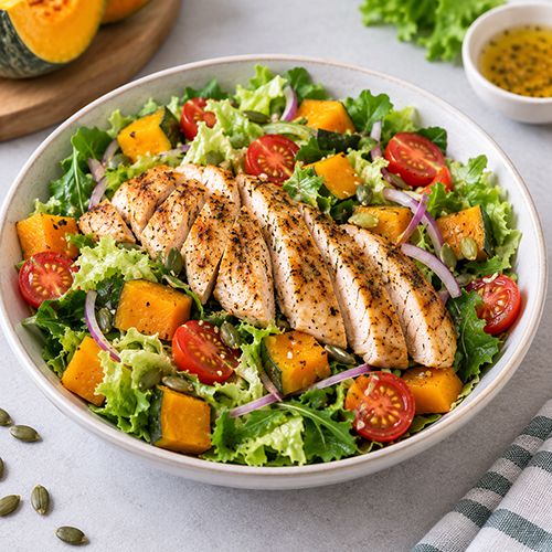 Salad ức gà bí đỏ