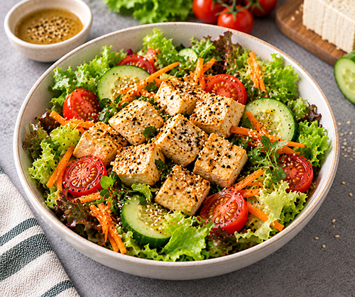 Salad đậu phụ mè rang