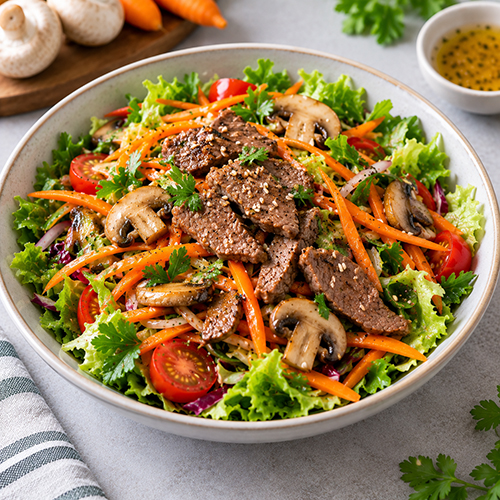 Salad bò nấm cà rốt