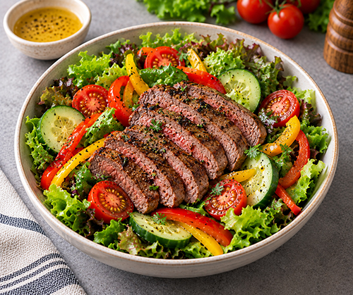 Salad bò áp chảo rau xanh