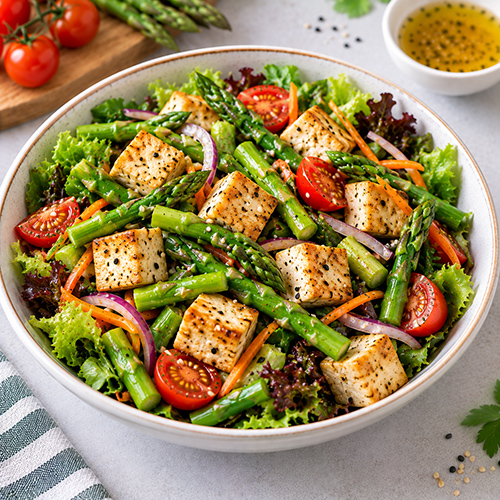 Salad đậu phụ măng tây