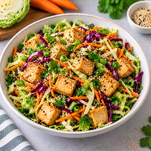 Salad đậu phụ bắp cải mè