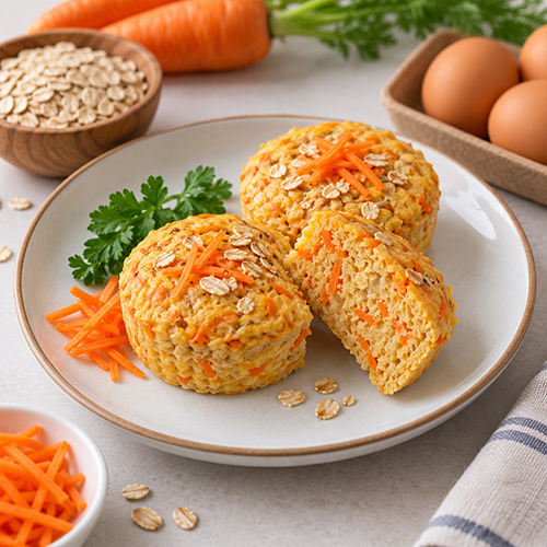 Bánh yến mạch cà rốt trứng hấp