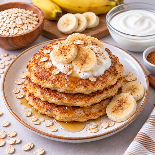 Pancake yến mạch chuối sữa chua