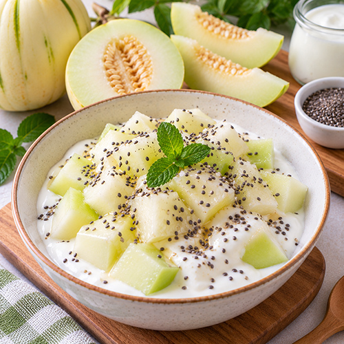Dưa lê sữa chua hạt chia