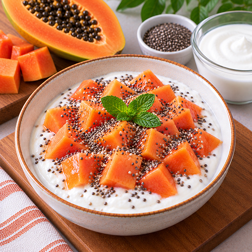 Sữa chua đu đủ hạt chia