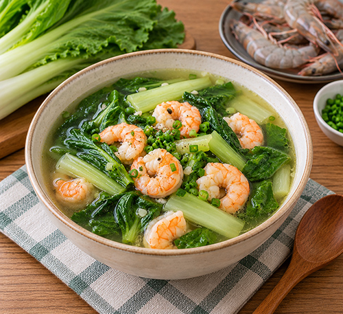 Canh cải bẹ tôm biển