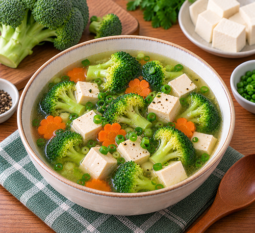 Canh bông cải xanh đậu phụ