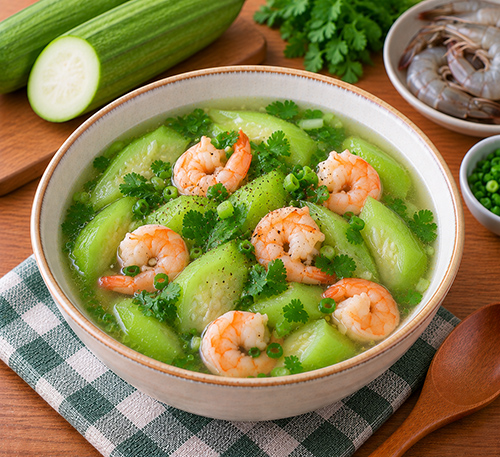 Canh mướp tôm biển