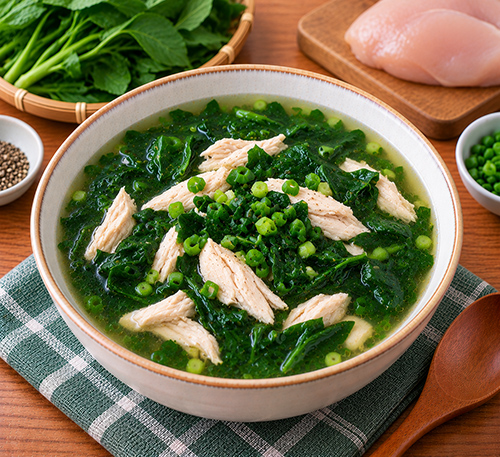 Canh rau ngót ức gà